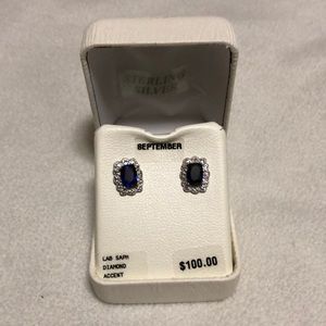 Sterling silver sapphire earrings